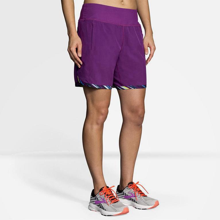 Brooks Chaser 7 Womens Running Shorts Ireland Purple (RJAF-95061)